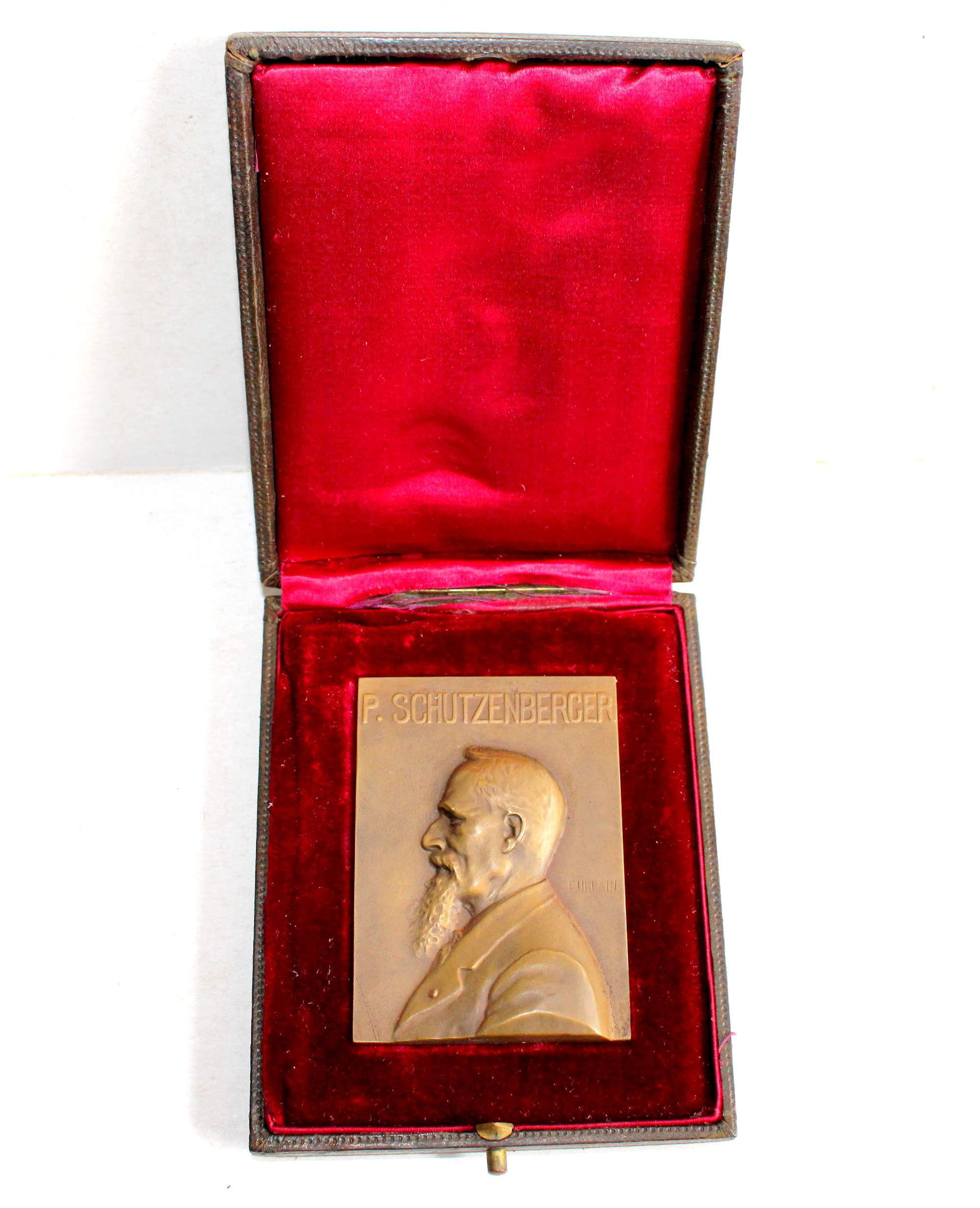 ANCIENNE MEDAILLE PAUL SCHUTZENBERGER EN BRONZE par URBAIN 1916 CHIMIE MULHOUSE