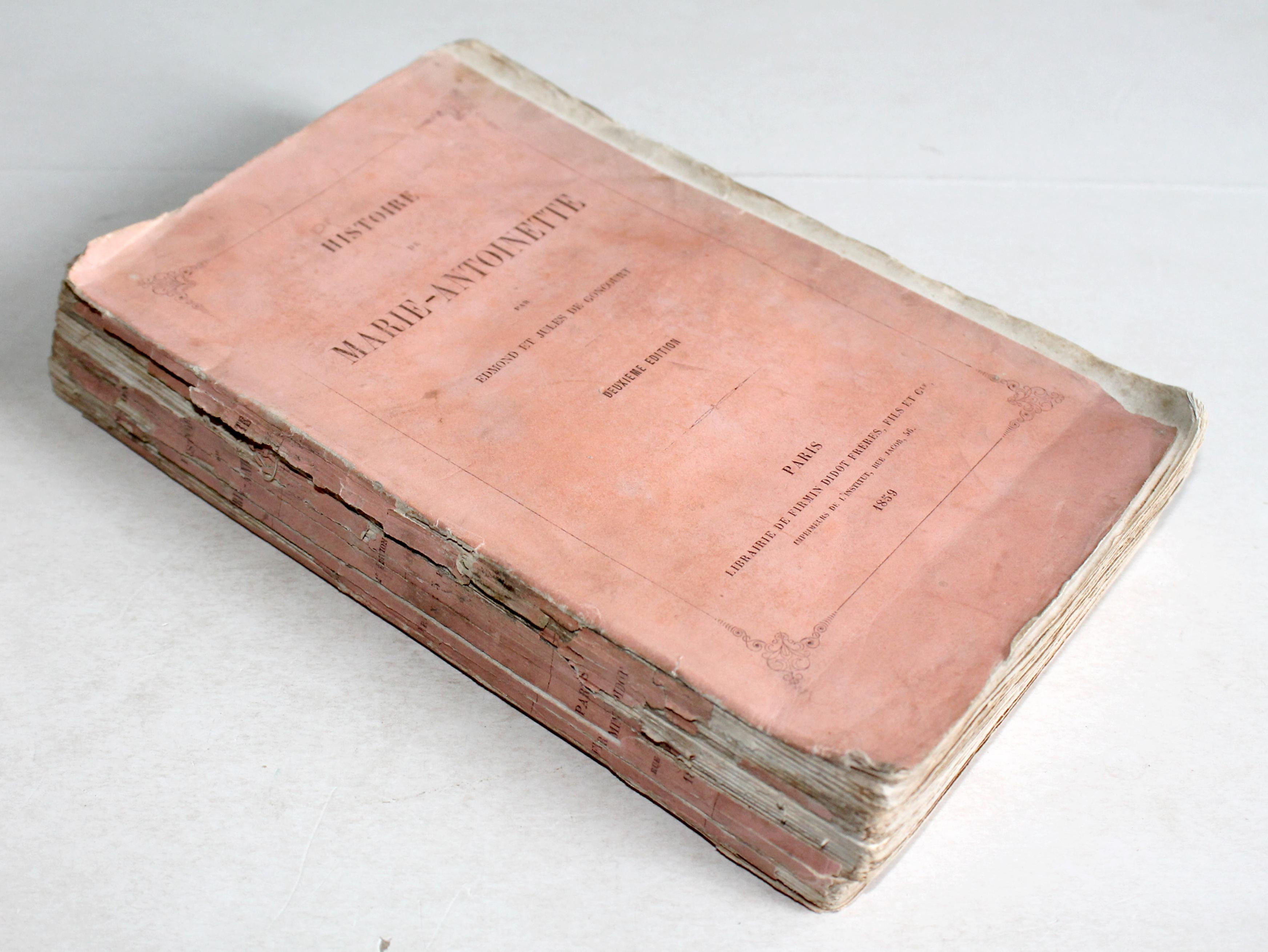 HISTOIRE DE MARIE ANTOINETTE par EDMOND ET JULES DE GONCOURT 2e EDIT. 1859 DIDOT