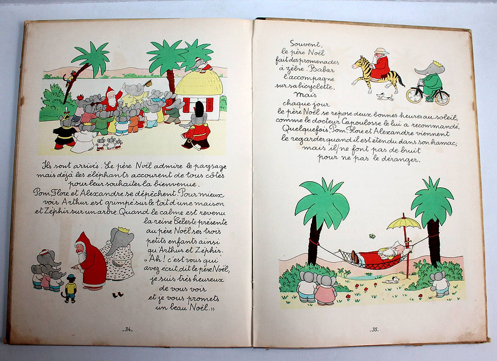 Miniatura: TRES RARE! BABAR ET LE PERE NOEL de JEAN DE BRUNHOFF 1941 HACHETTE, ANCIEN LIVRE
