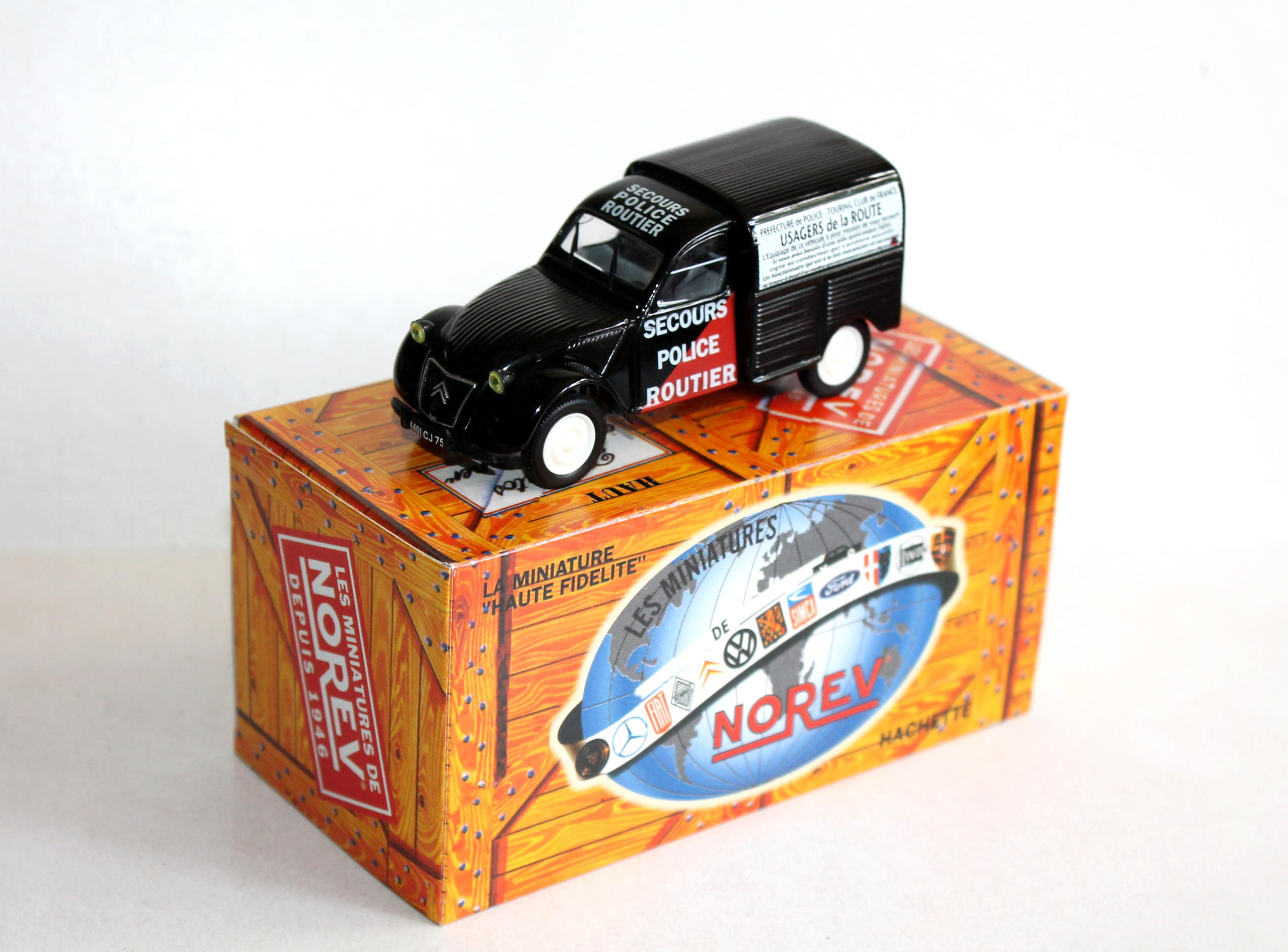 NOREV 1/43 CITROEN 2CV AU 1953 SECOURS POLICE ROUTIER, VOITURE AUTOMOBILE MINI