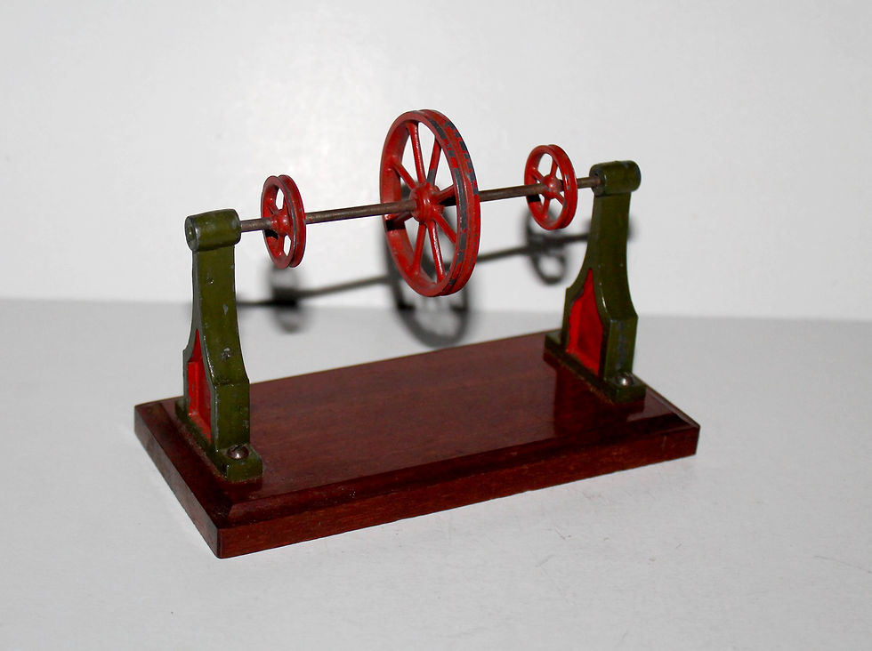 GBN BING - PORTE ROUE + JANTE - 1880-1920 RARE ANCIEN JOUET MINIATURE 14x10x7cm