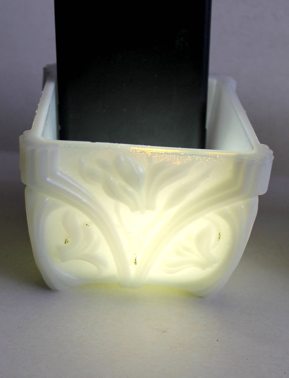 Miniatura: VALLERYSTHAL - RARE ANCIENNE PAIRE de SUCRIER BONBONNIERE DRAGEOIR OPALINE NACRE
