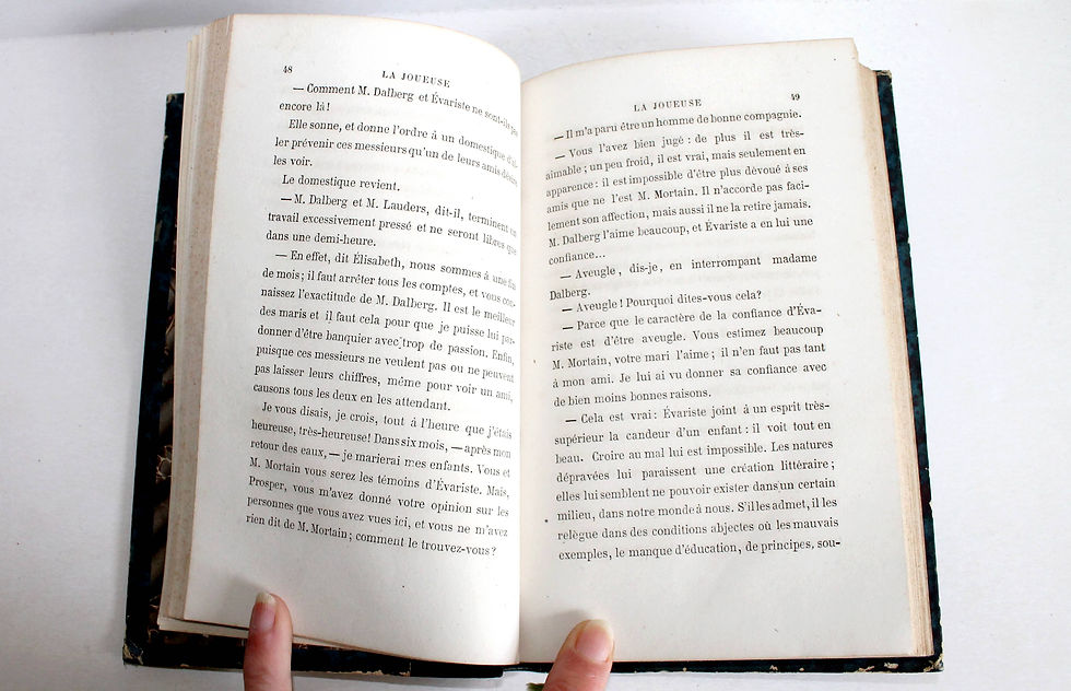 Miniature : RARE LIVRE! LA JOUEUSE de EMILIE DE VARS MOEURS DE PROVINCE 1863 MICHEL LEVY Fre