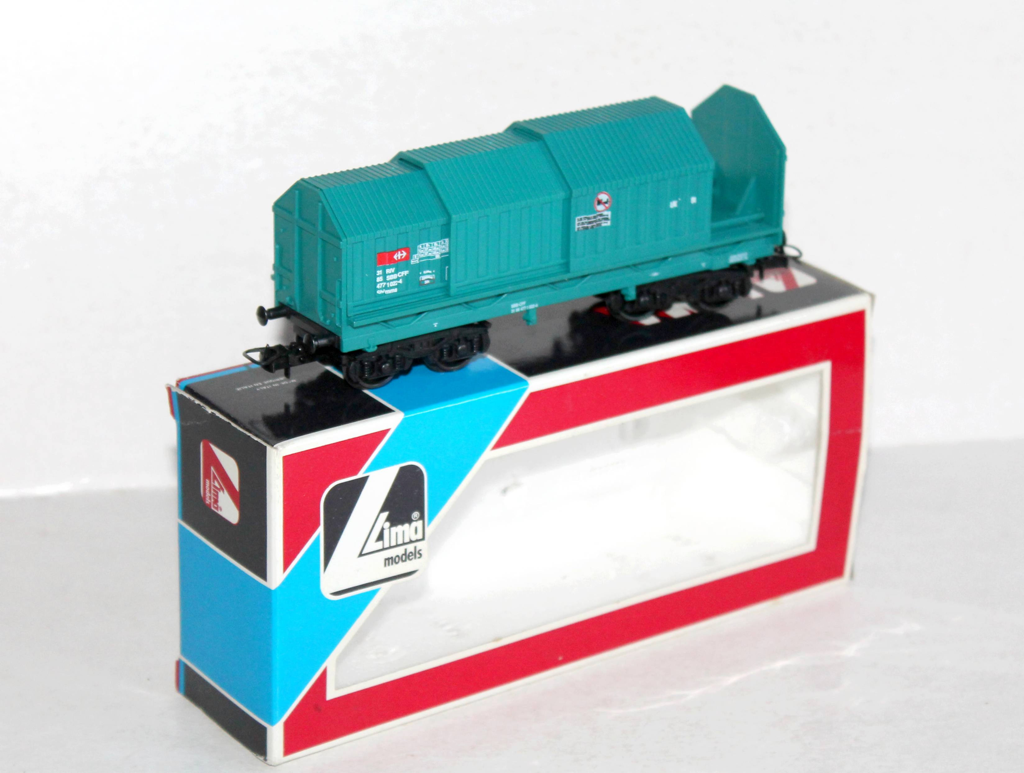 LIMA HO 303188 WAGON PAROIS TELESCOPIQUE FOURGON COUVERT FRET MARCHANDISE SBB CF