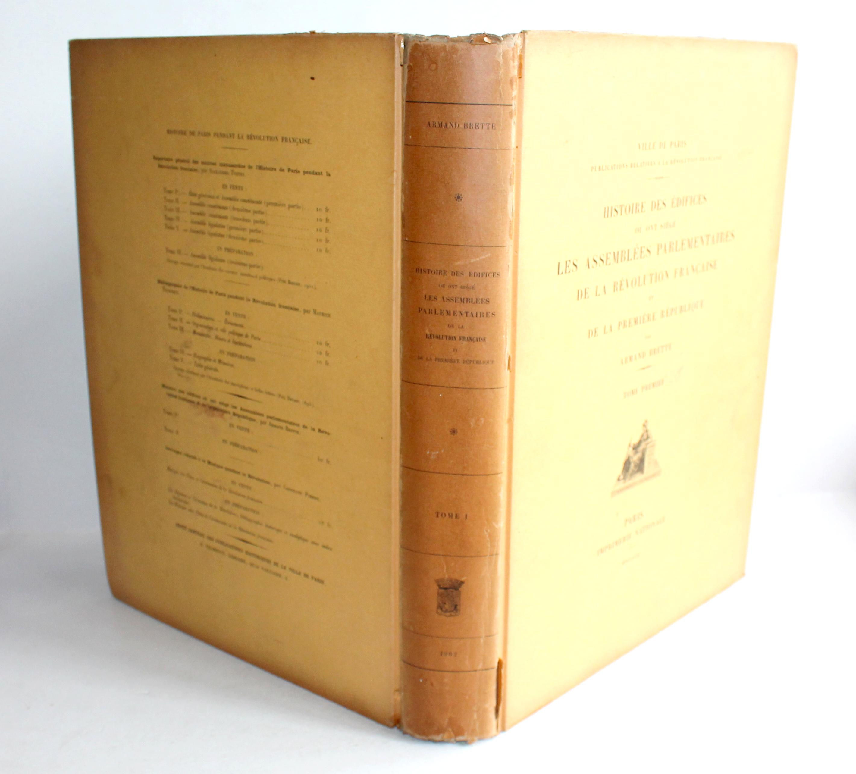 HISTOIRE DES EDIFICES DE REVOLUTION FRANCAISE BRETTE 1902 EDITION ORIGINAL 2,8kg
