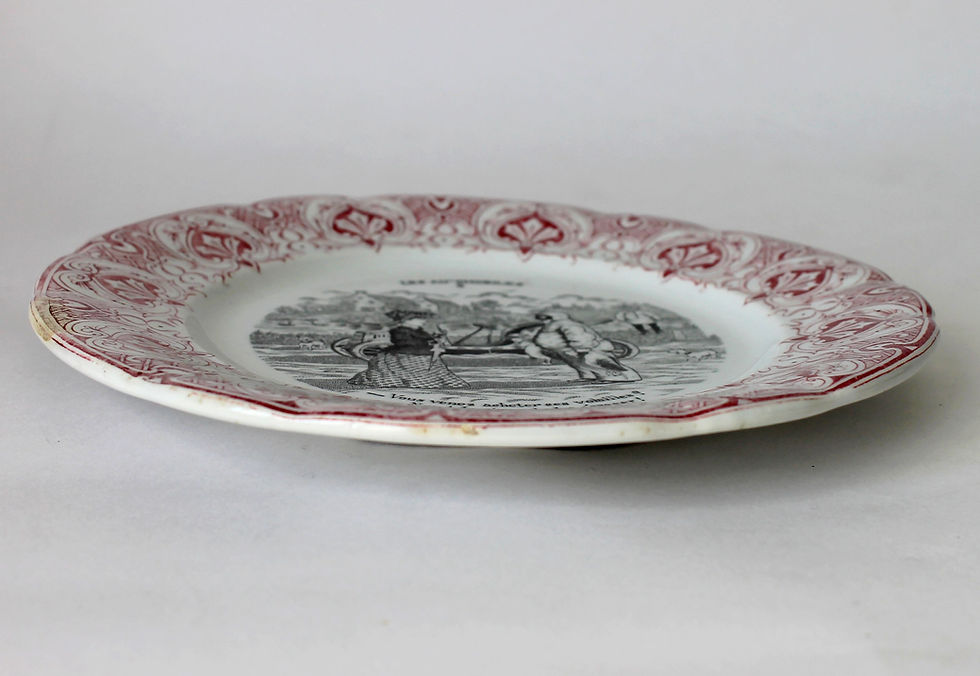 Μικρογραφία: RARE MAGNIFIQUE ANCIENNE ASSIETTE ST AMAND - HUMORISTIQUE LES AUTOMOBILES - N°9: