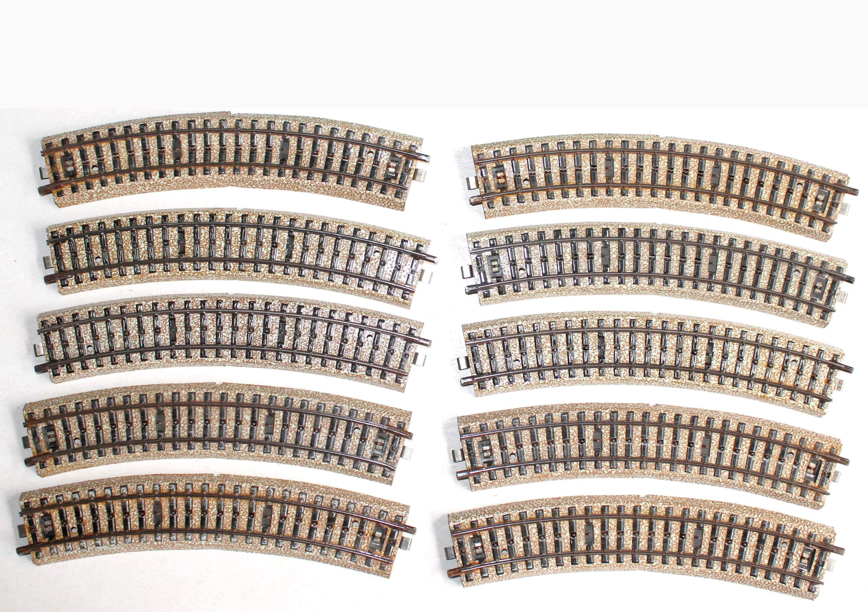 MARKLIN 1/87 HO 5100 LOT 10 RAILS COURBE, ANGLE DE 30° A BALLAST 3 RAIL CA TRAIN