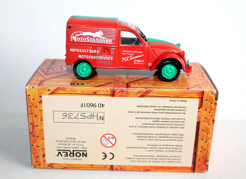 Miniatura: NOREV 1/43 CITROEN 2CV AZU MOTOSTANDARD 1958 ZIMMERMANN, FOURGONNETTE VOITURE
