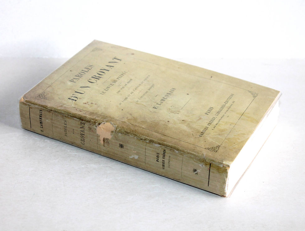 PAROLES D'UN CROYANT, LIVRE DU PEUPLE, VOIX DE PRISON de LAMENNAIS 1864 GARNIER