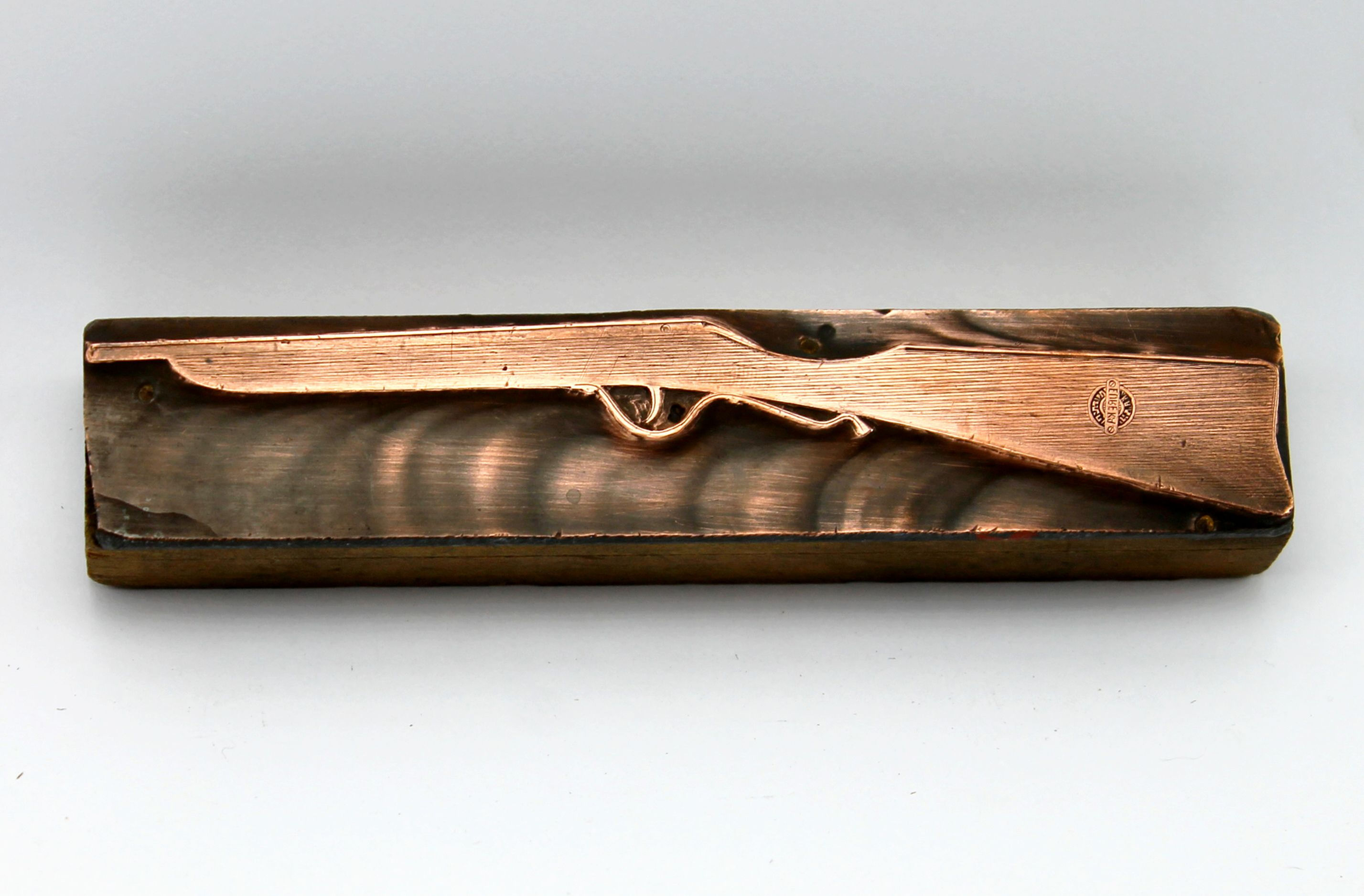 CARABINE - MATRICE ORIGINALE D'IMPRIMERIE - CUIVRE / BOIS CATALOGUE KB EURÉKA (5