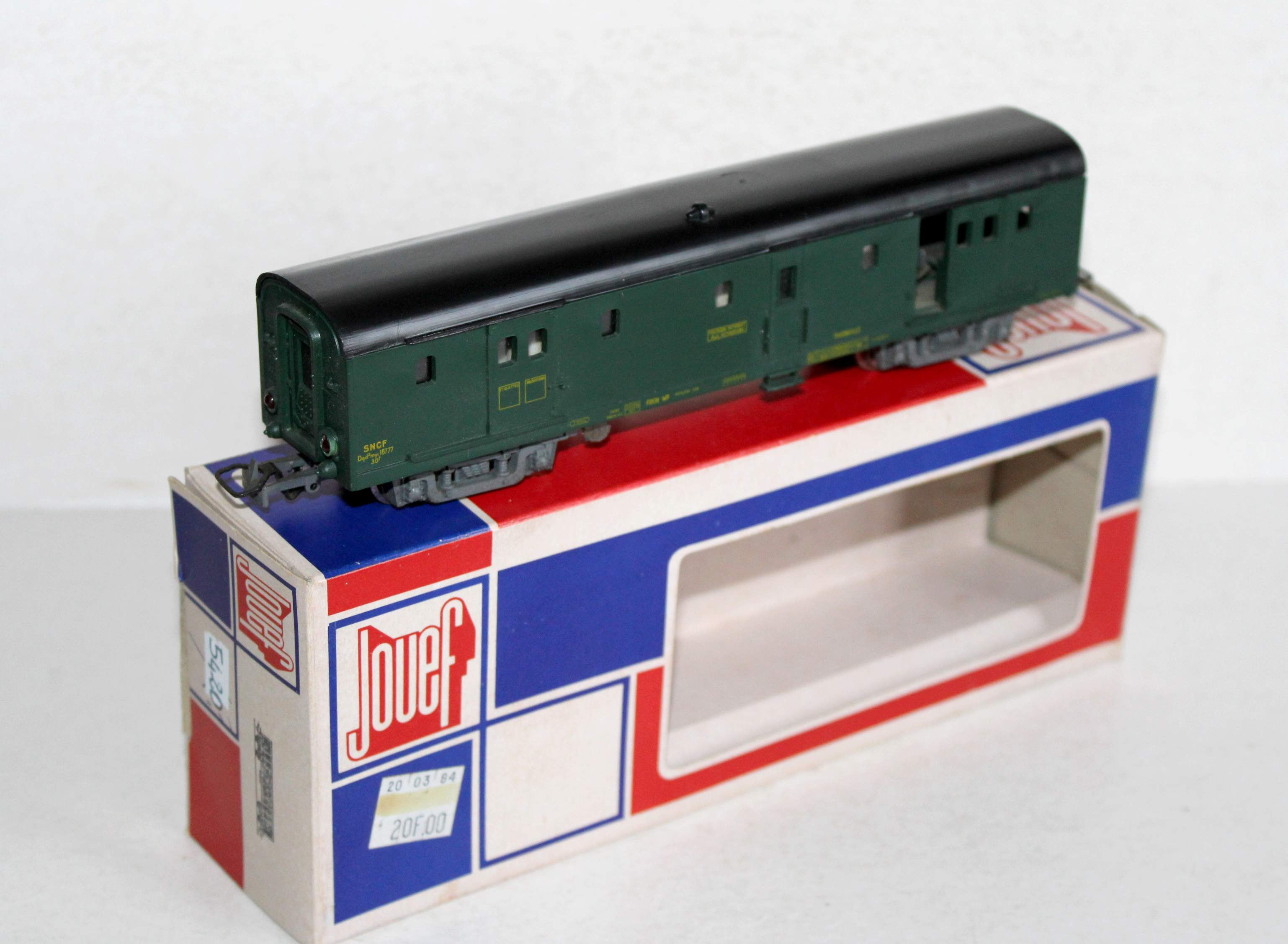 JOUEF HO 5420 WAGON COUVERT, FOURGON A BAGAGE SNCF Dqd2 + ECLAIRAGE FEU ARRIERE