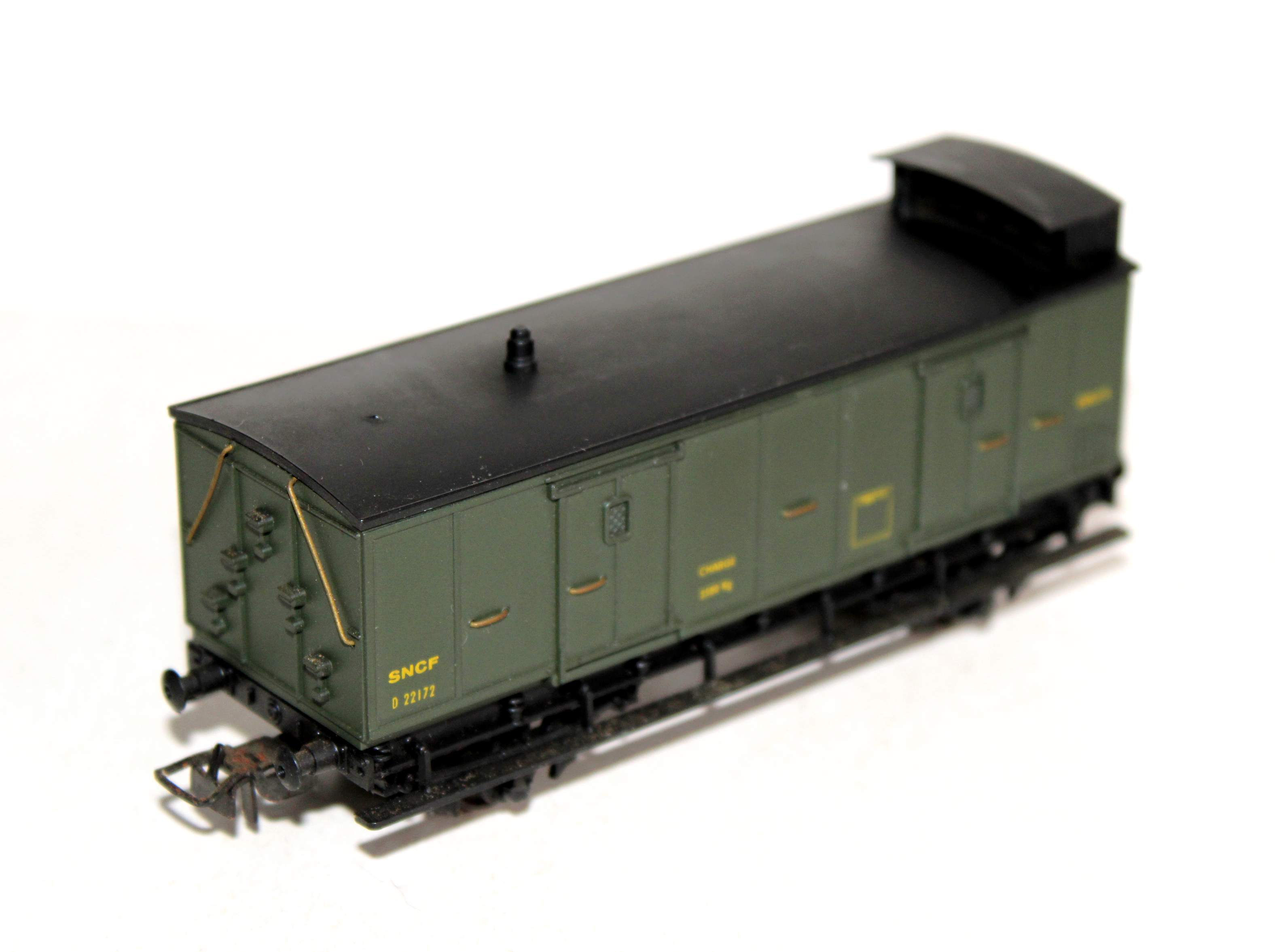 MMM RG HO WAGON SERVICE A GUERITE, FOURGON INTERDIT AUX VOYAGEUR CHAUFFERIE SNCF