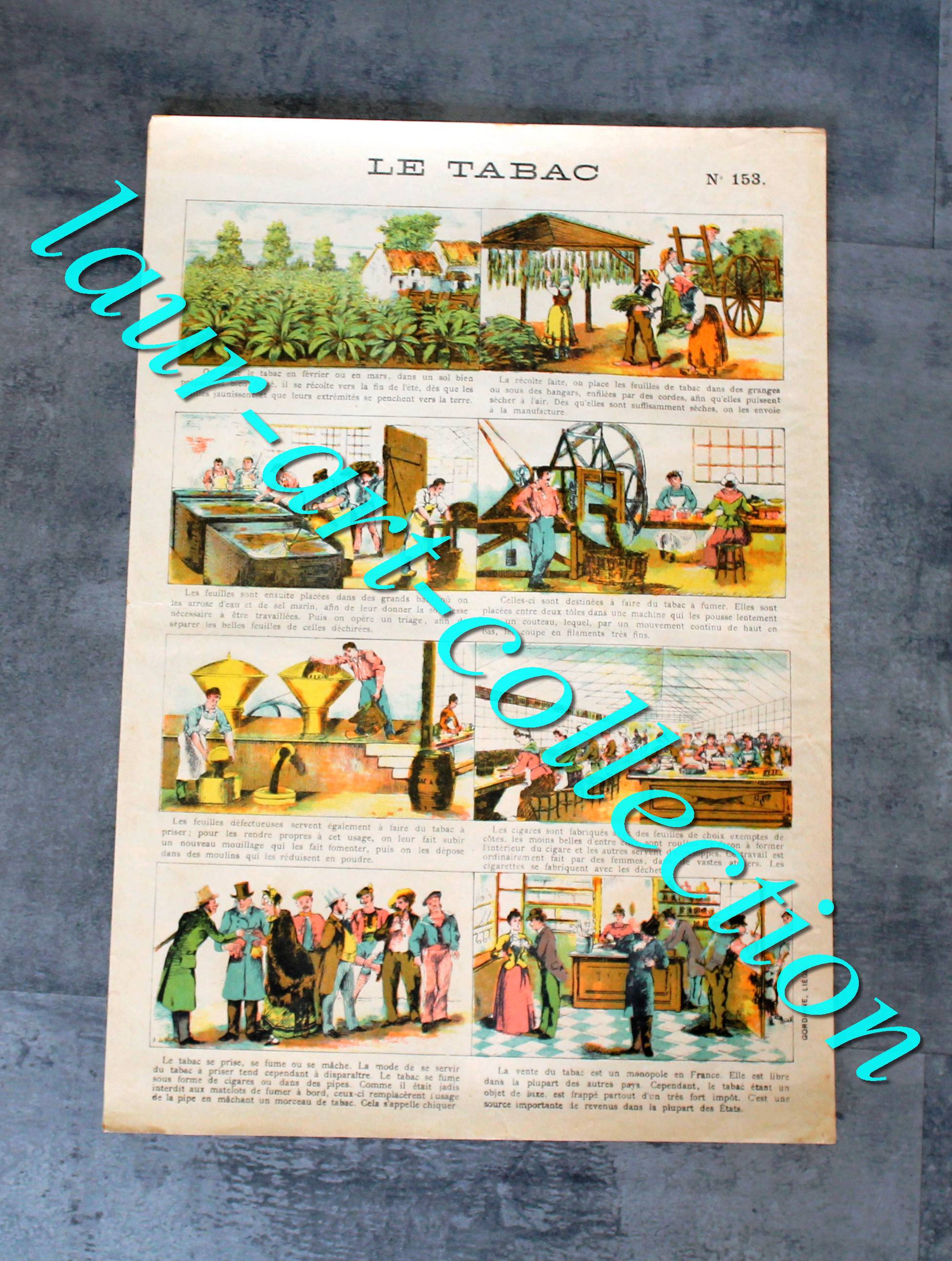 ESTAMPE IMAGERIE GORDINNE LIEGE - N°153 : LE TABAC - CONTE ILLUSTRÉ