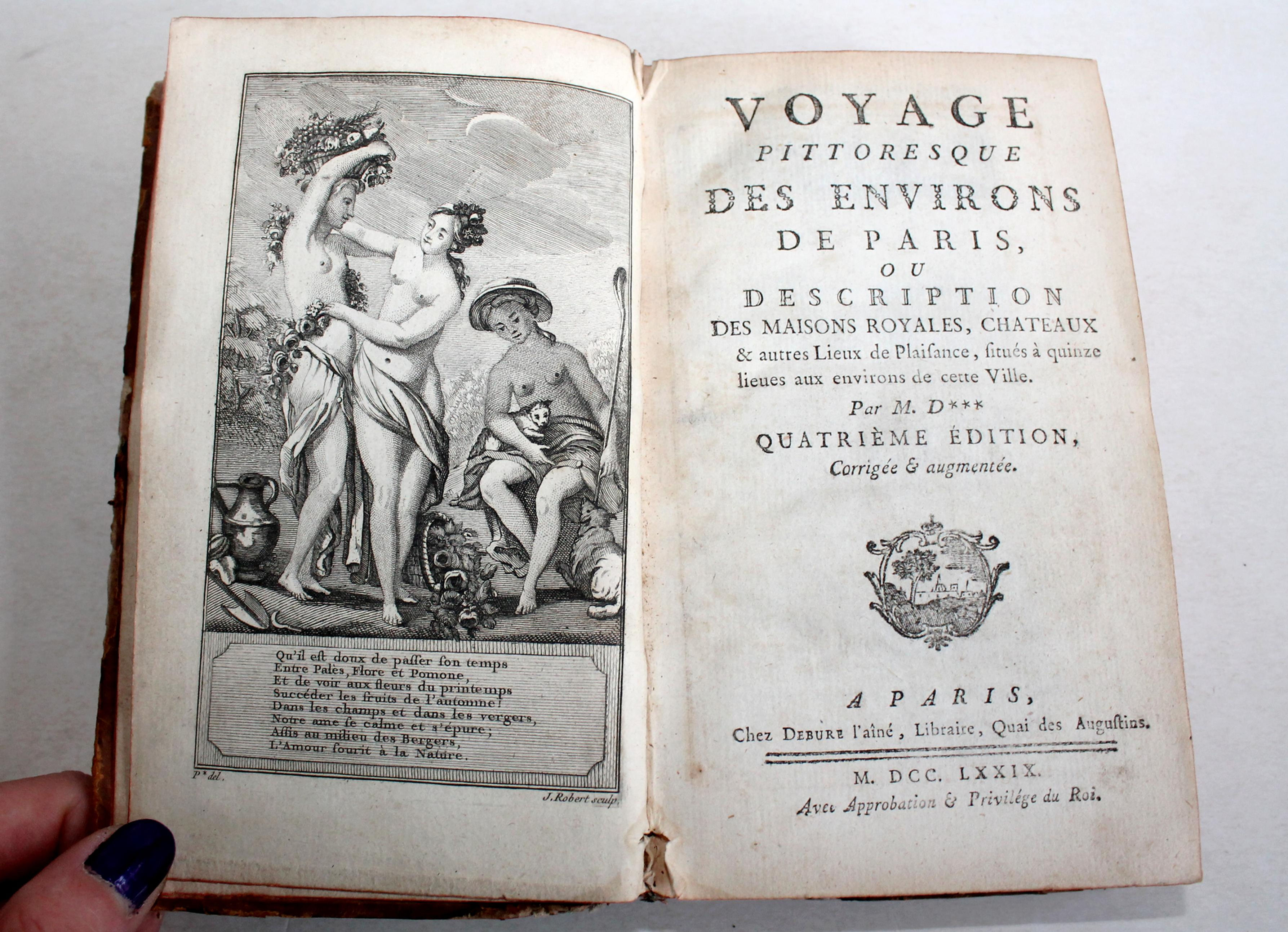 VOYAGE PITTORESQUE DE PARIS OU DESCRIPTION DES MAISONS ROYALE par DEZALLIER 1779
