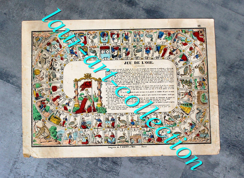 JEU DE L'OIE - RARE JOLIE ESTAMPE - IMAGERIE DE P.DIDION - Fin XIXeme - 28x40cm