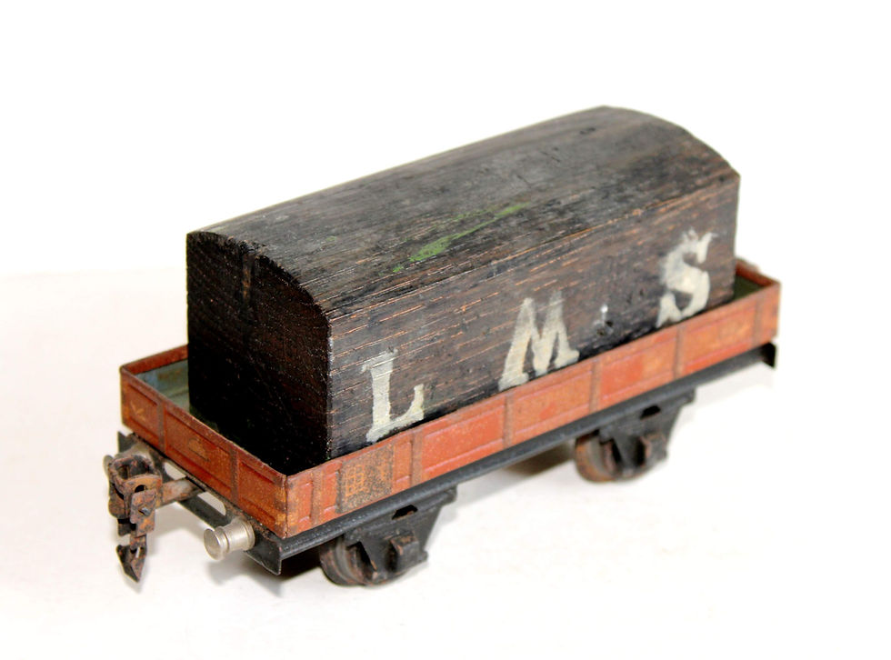 Miniaturebillede: MARKLIN 1/43 O, 1764 / 17640 WAGON TOMBEREAU A RIDELLE BASSE PORTE CONTAINER LMS