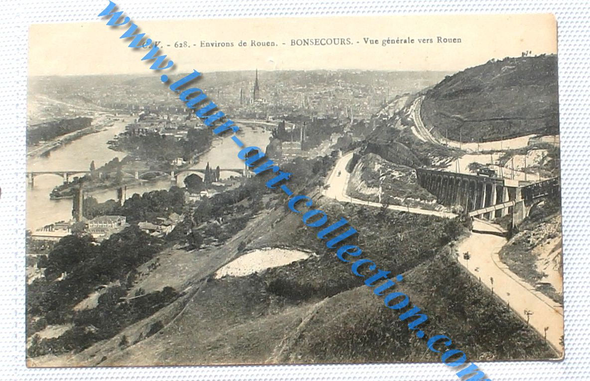 CPA 76 - ENVIRONS DE ROUEN BONSECOURS VUE GENERALE - CARTE POSTALE ANCIENNE N&B