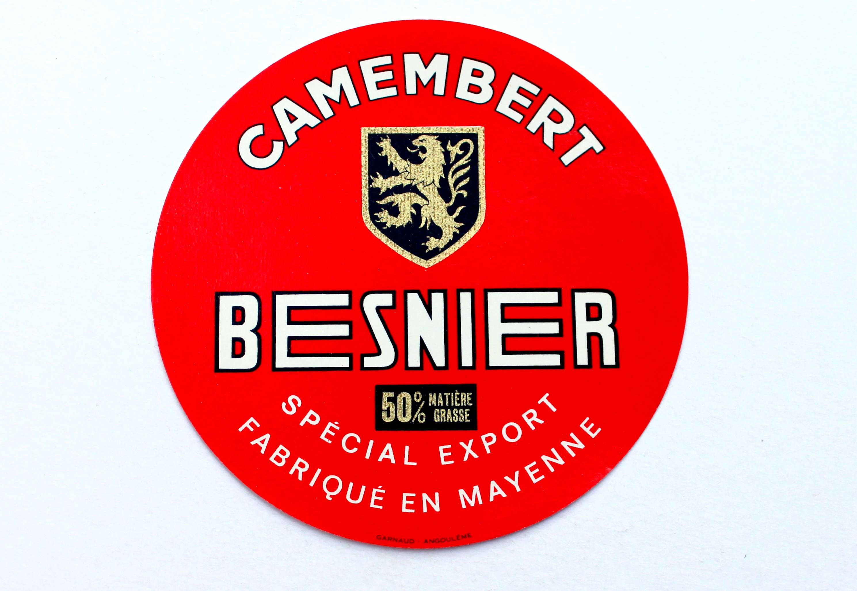 ANCIENNE ETIQUETTE BOITE A FROMAGE, CAMEMBERT DE MAYENNE: BESNIER - CHEESE LABEL