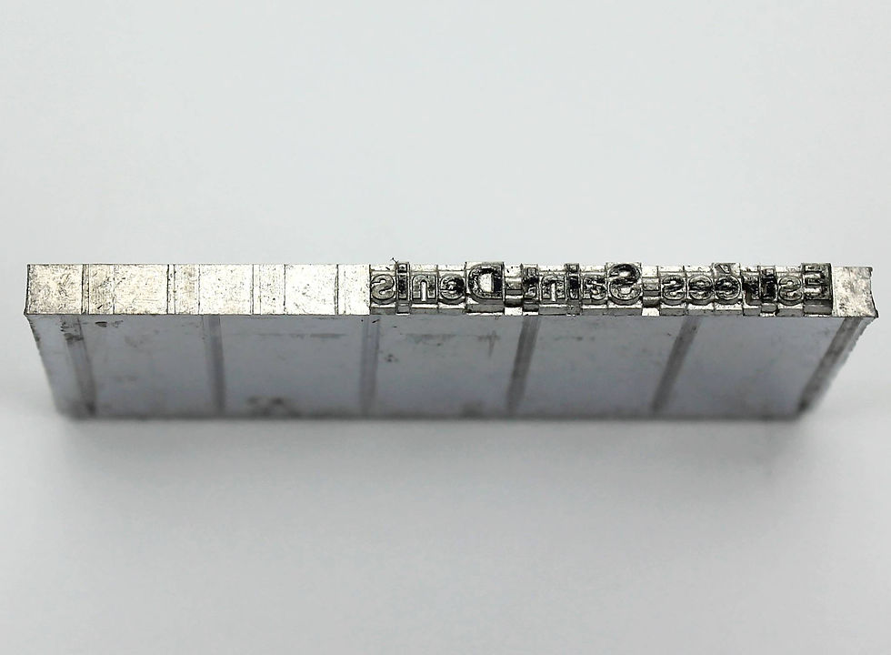 ESTREES-SAINT-DENIS PLAQUE IMPRESSION / TAMPON IMPRIMERIE EN INOX FRANCE 5x2,5cm