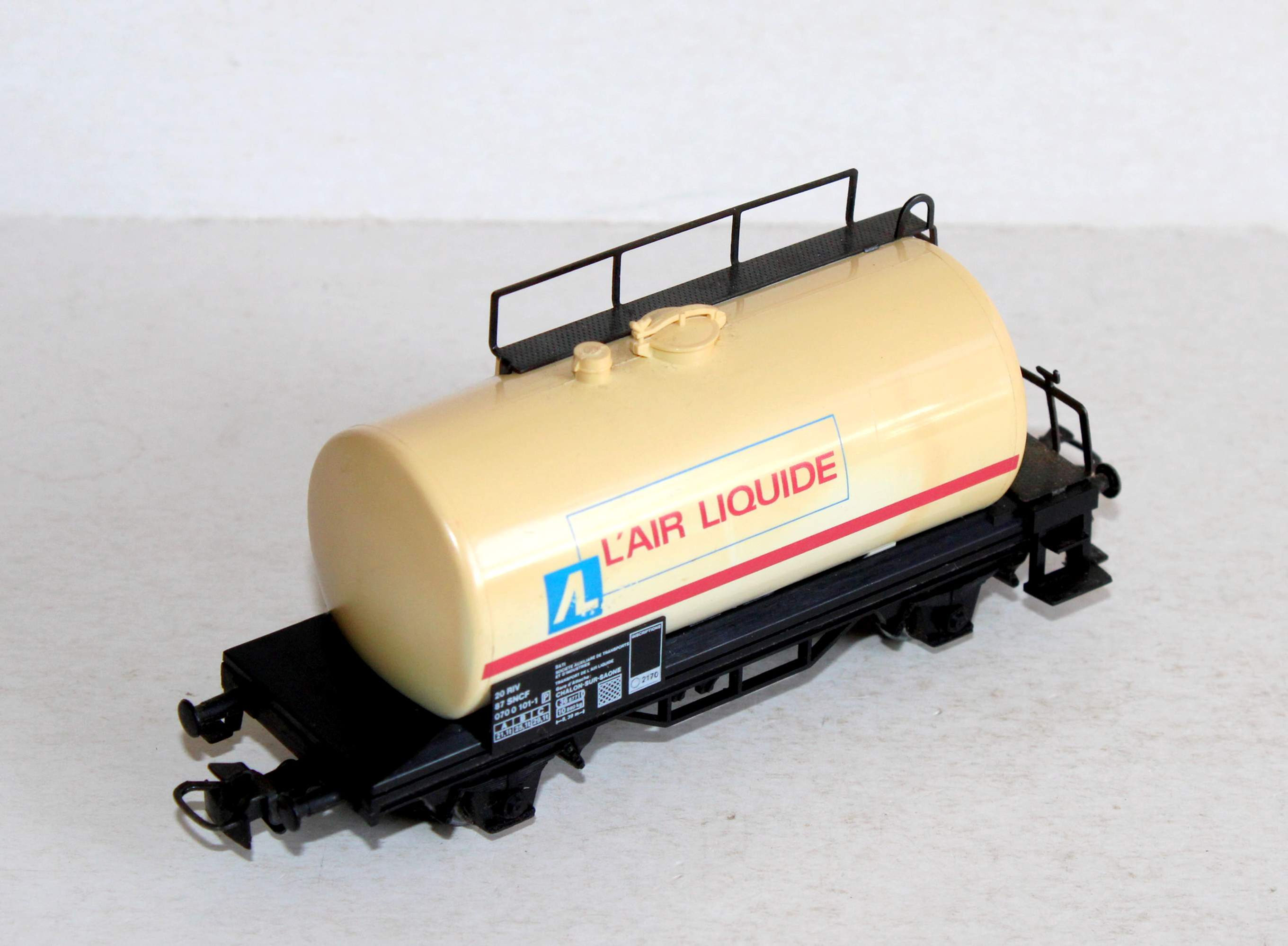 TRES RARE! MARKLIN HO 4440 90712 WAGON CITERNE PETROLIER L'AIR LIQUIDE SATI SNCF