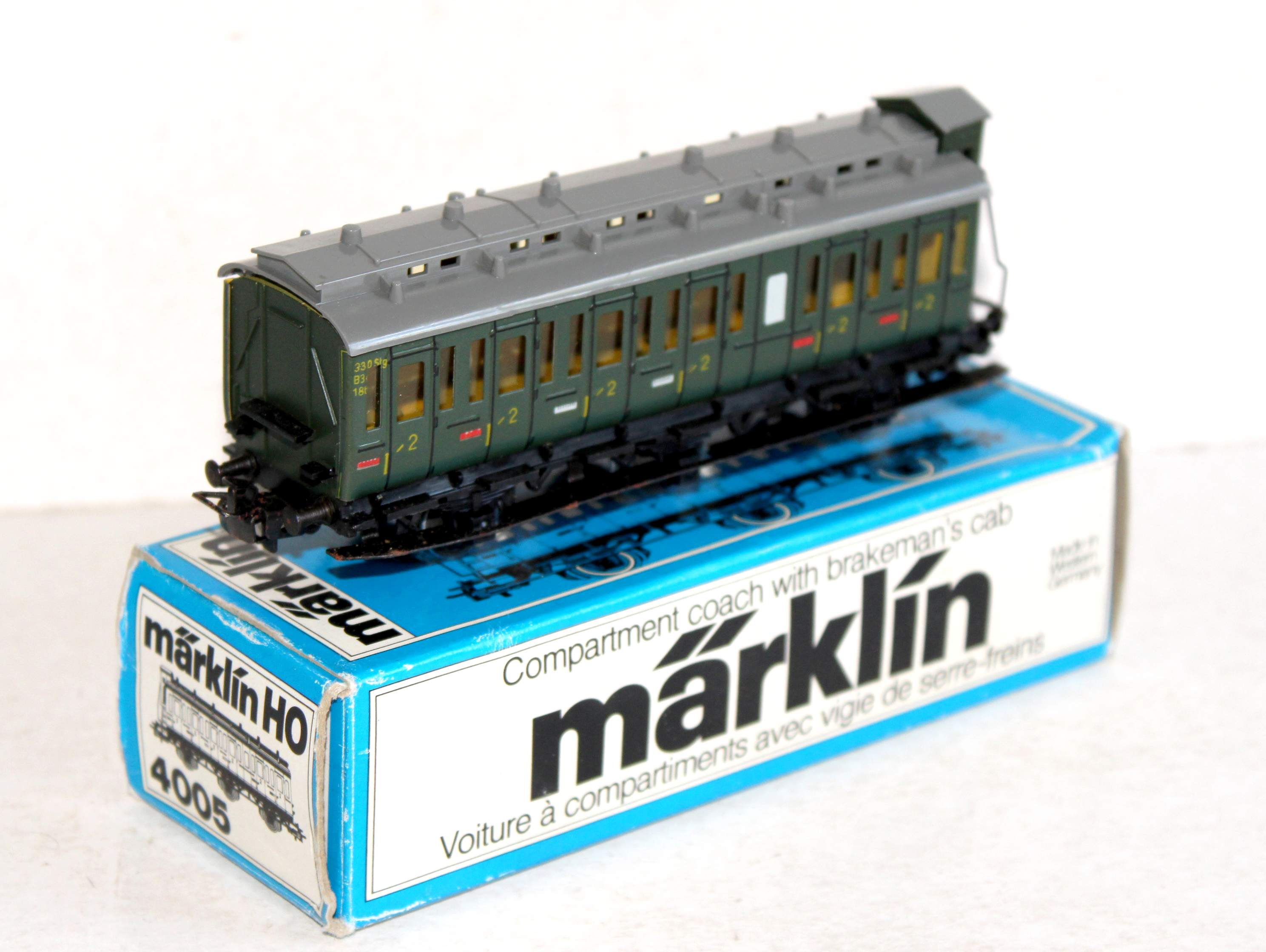 MARKLIN HO 4005 WAGON COMPARTIMENT VOITURE VOYAGEUR PRUSSIEN 2e Cl. CABINE FREIN