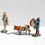 Miniatura: 3 SUJET FIGURINE MINIATURE MILITAIRE QUIRALU - CLOWN CIRQUE MARIN + VACHE ANIMAL