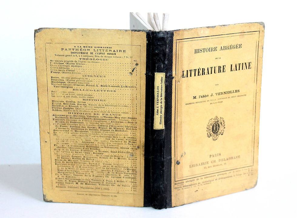 HISTOIRE ABREGEE DE LA LITTERATURE LATINE par L'ABBE VERNIOLLES 1884 DELAGRAVE