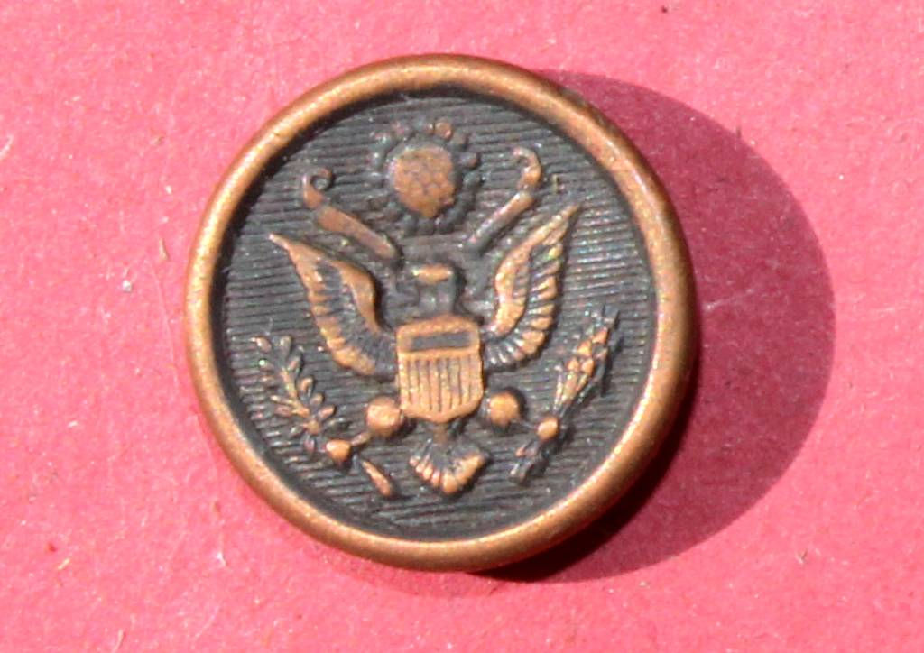 BOUTON CUIVRÉ MILITAIRE AMERICAIN, BUTTON US ARMY 1902-1930 AIR FORCE AIGLE 15mm