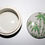 Miniatura: ANCIENNE BONBONNIERE BOITE BIJOUX  PORCELAINE EMAILLÉ PEINT MAIN BAMBOU 12,5x9cm