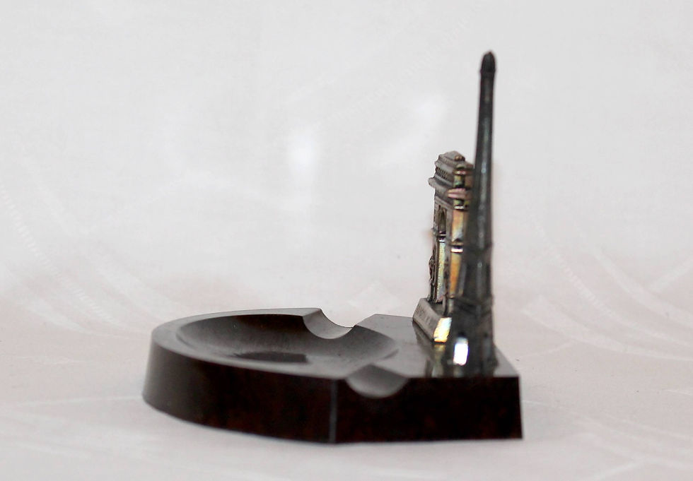 섬네일: CENDRIER ORFEAR BAKELITE & REGULE - ARC DE TRIOMPHE & TOUR EIFFEL PARIS ART DECO