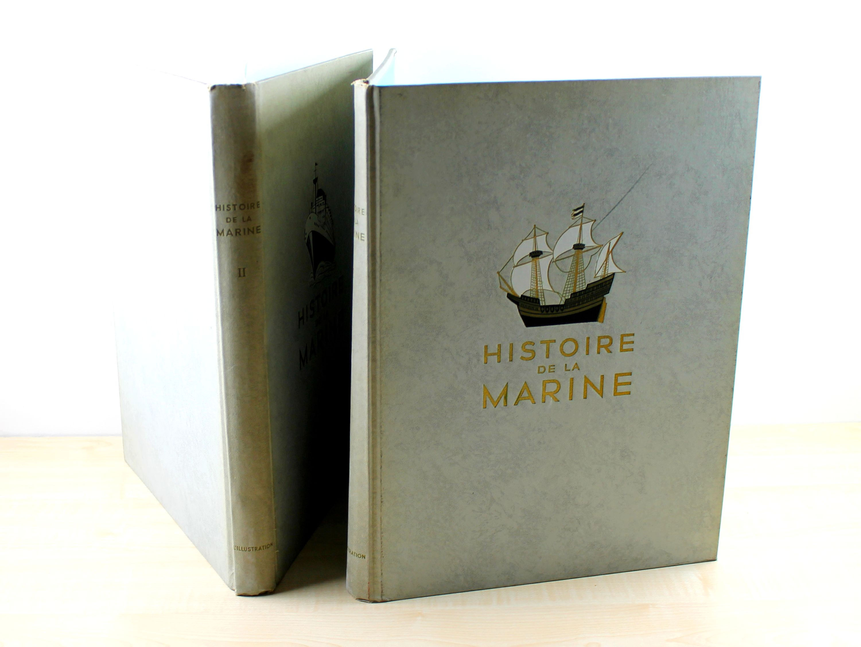 2 GRAND LIVRE - HISTOIRE DE LA MARINE TOME I & II – 1959 - EDITIONS L'ILLUSTRAT