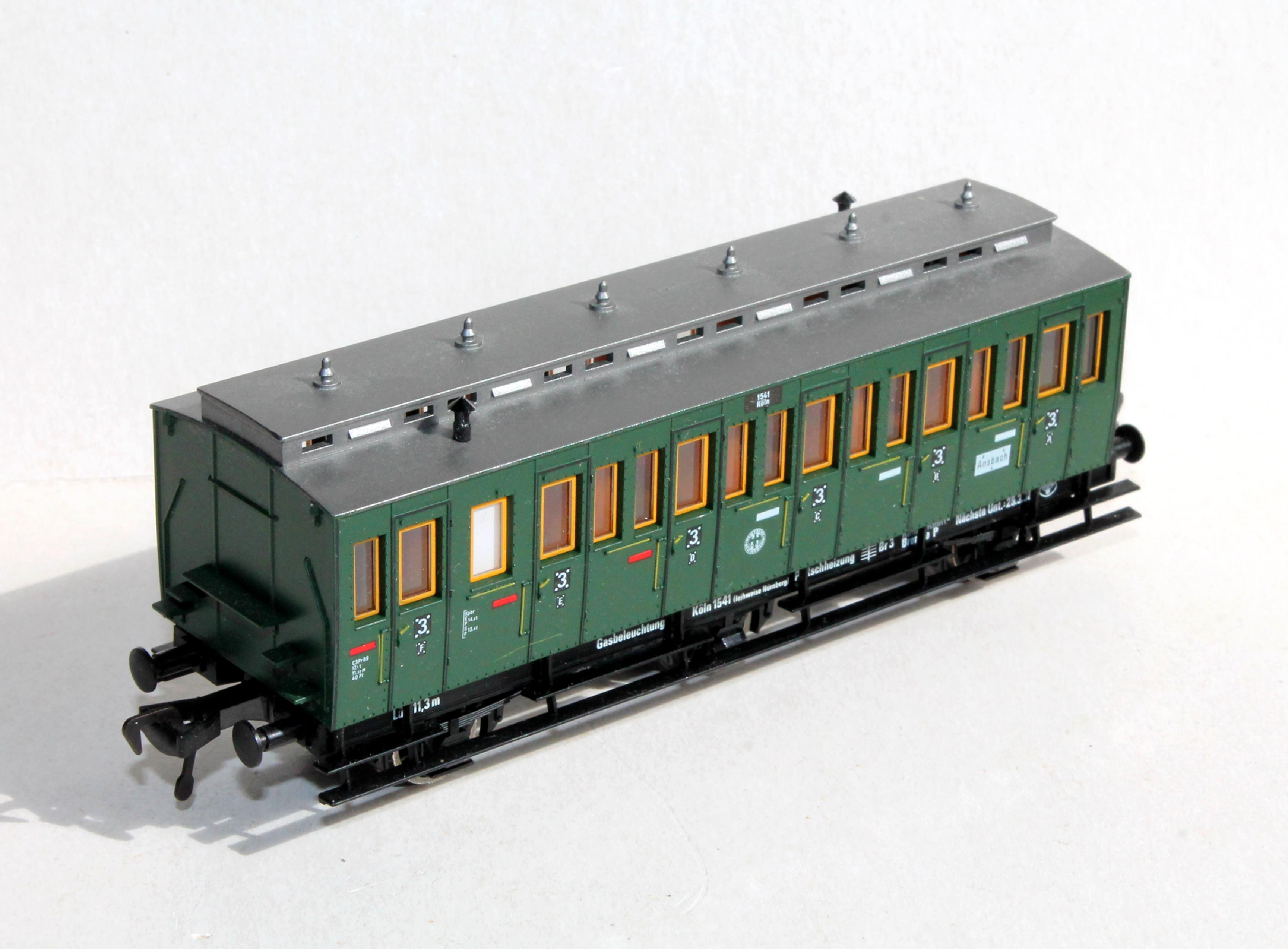 FLEISCHMANN HO N°5092 WAGON A COMPARTIMENT, VOITURE VOYAGEUR 3e CLASSE KOLN 1541
