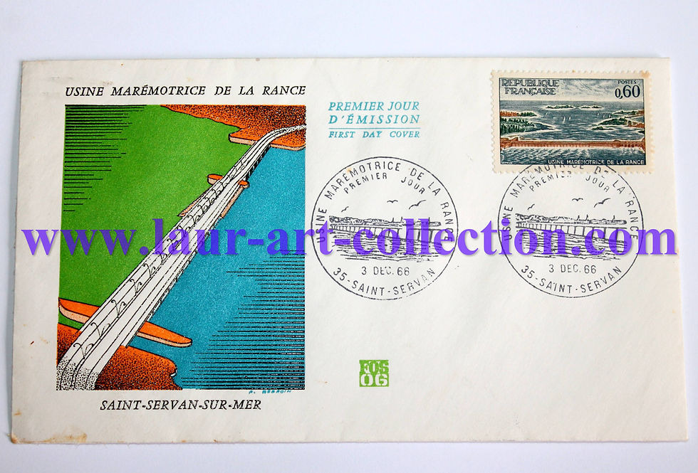 FDC ENVELOPPE 1er JOUR EMISSION USINE MAREMOTRICE DE LA RANCE, ST SERVAN SUR MER