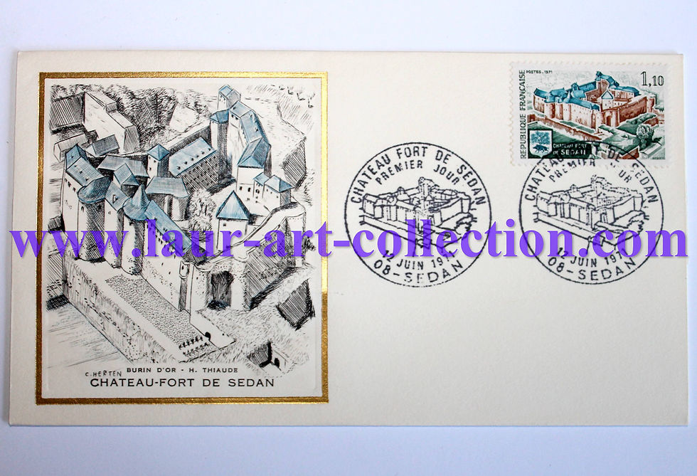 FDC ENVELOPPE 1er JOUR D'EMISSION, CHATEAU FORT DE SEDAN 1971 BURIN OR THIAUDE