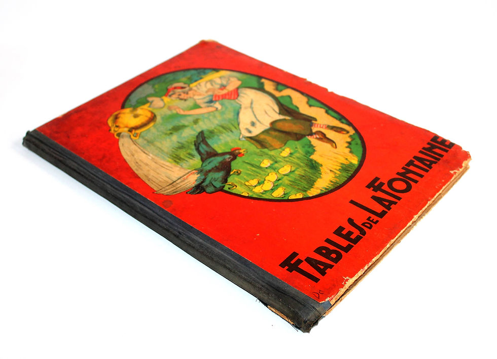 TRES RARE ANCIEN RECUEIL de 44 FABLES DE LA FONTAINE CHOISI & ILLUSTRÉ, GORDINNE