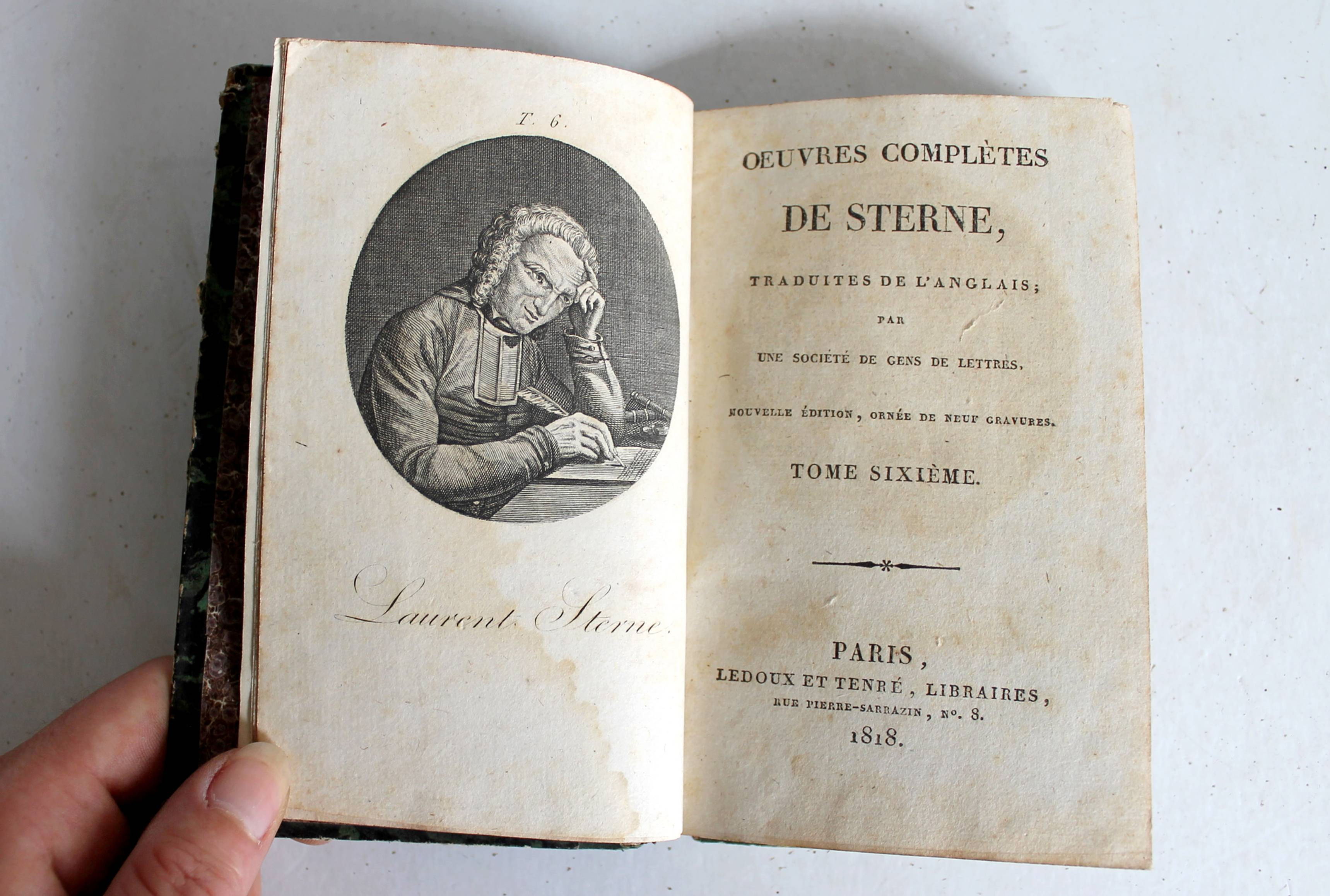 OEUVRES COMPLETES DE STERNE - TOME SIXIEME, ORNÉ DE 9 GRAVURES 1818 LEDOUX TENRE