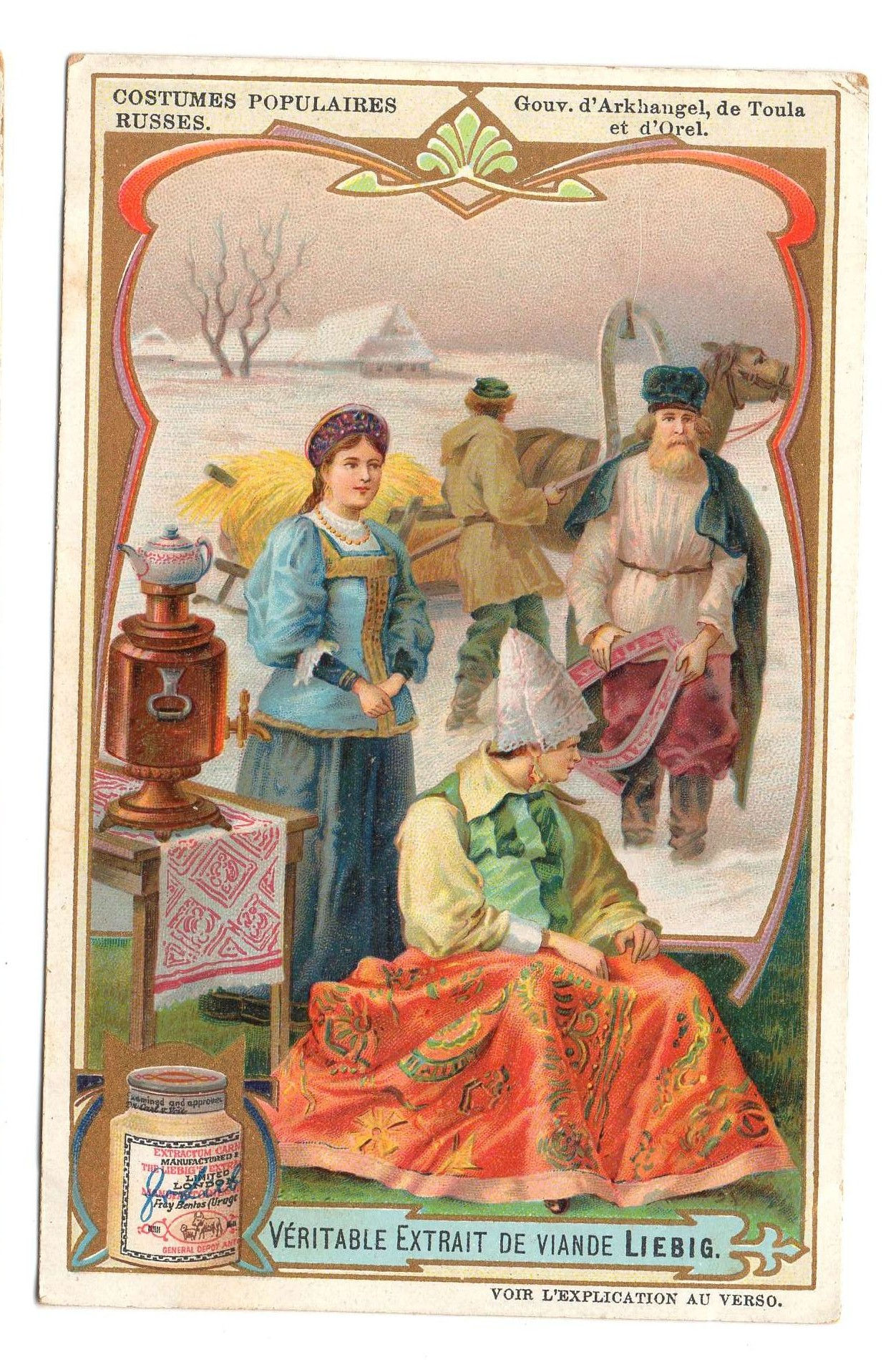 S848 - CHROMO Doré LIEBIG - 1906 "COSTUMES POPULAIRES RUSSES" : Gouv d'Arkhangel