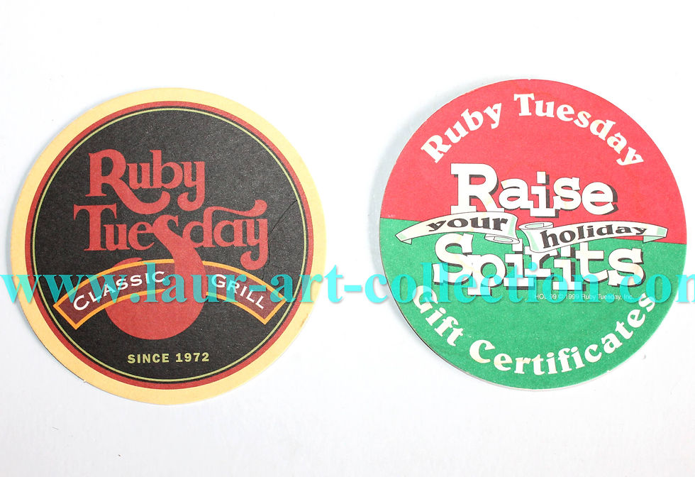 RUBY TUESDAY - 2 ANCIEN SOUS BOCK, DESSOUS VERRE GRILL RESTAURANT, RAISE SPIRITS