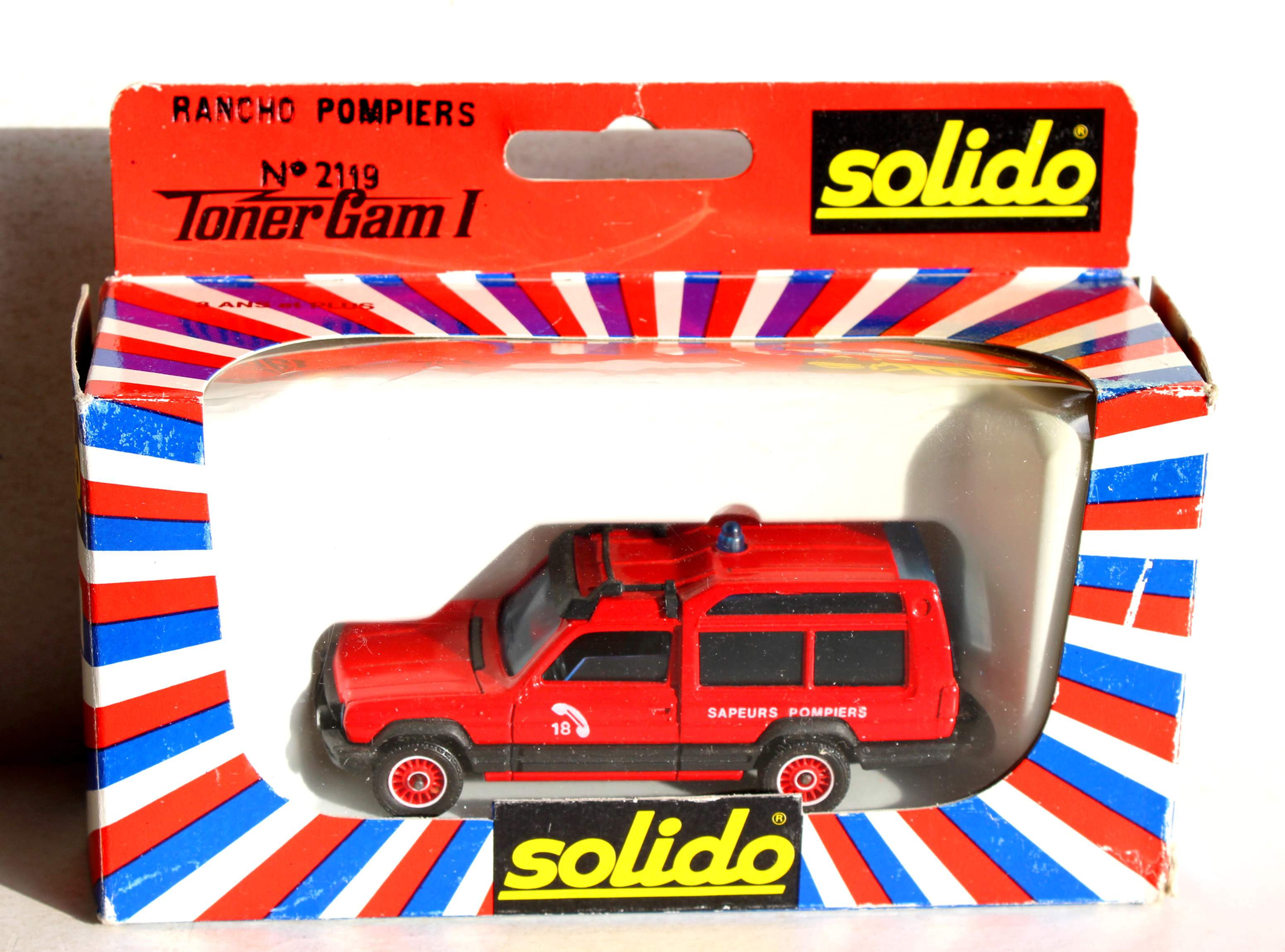 SOLIDO 1/43 POMPIER 2119 CAMIONNETTE TALBOT MATRA RANCHO AS, VEHICULE SECOURS