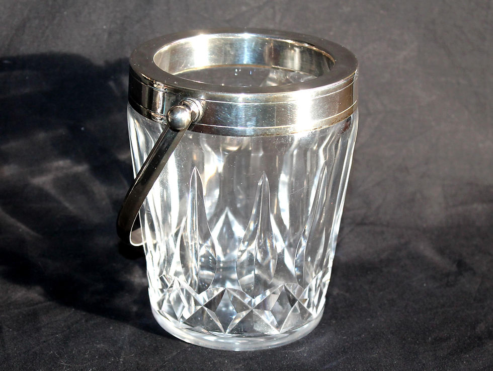 RAFRAICHISSOIR SEAU A GLACE REFROIDISSEUR CRISTAL TAILLÉ & METAL ARGENTÉ POINCON