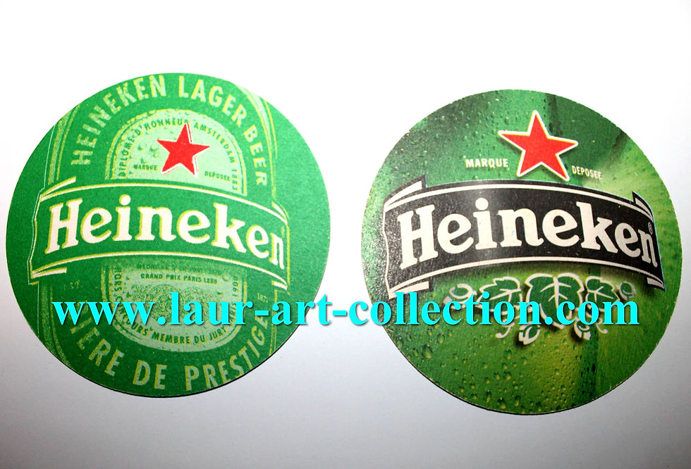 HEINEKEN - 2 ANCIEN SOUS BOCK, DESSOUS VERRE BIERE ALCOOL BAR, BIER BEER COASTER