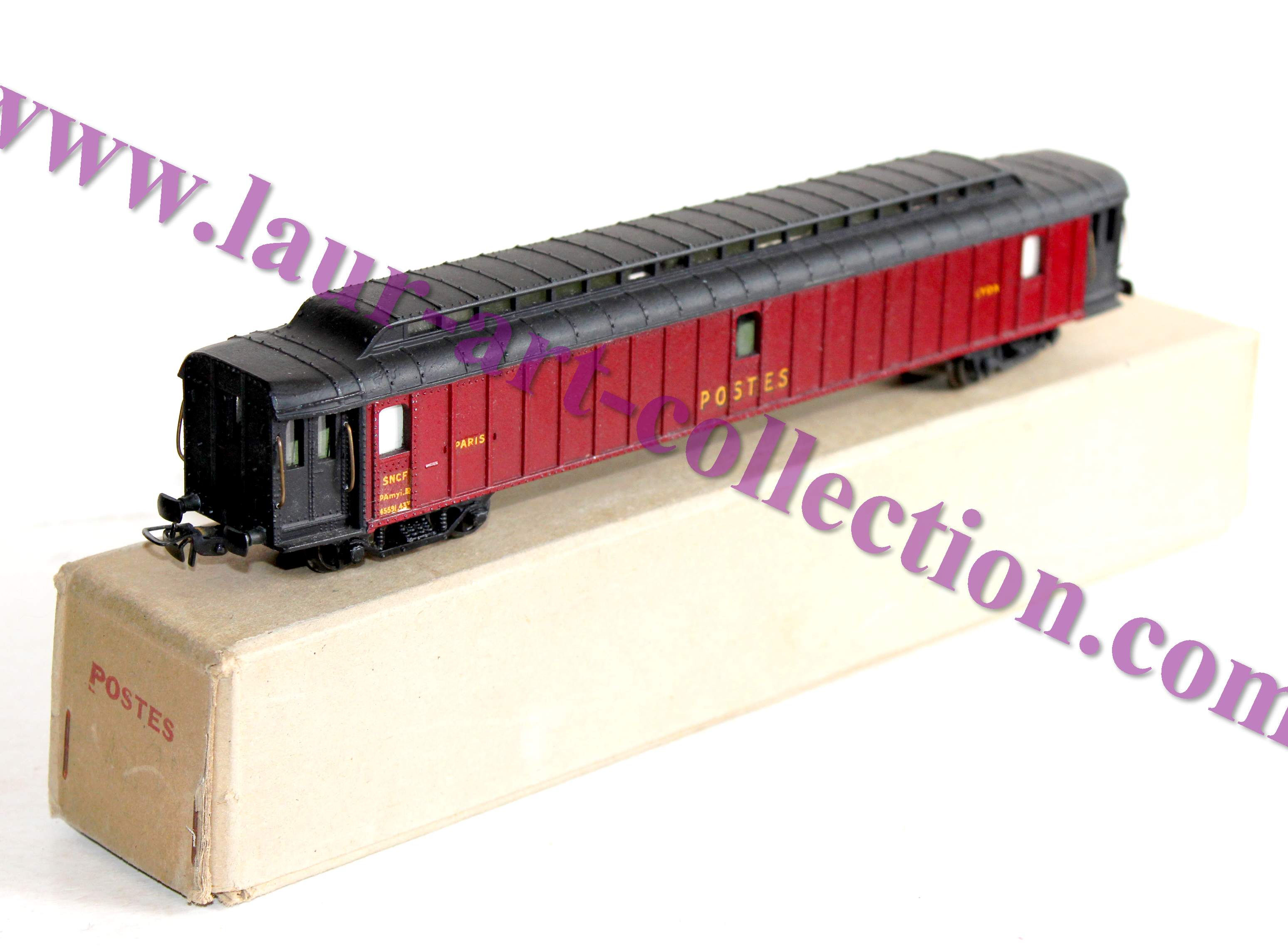 SMCF HO 460 BUREAU AMBULANT PTT, WAGON POSTES, FOURGON ALLEGE POSTALE UIC, METAL