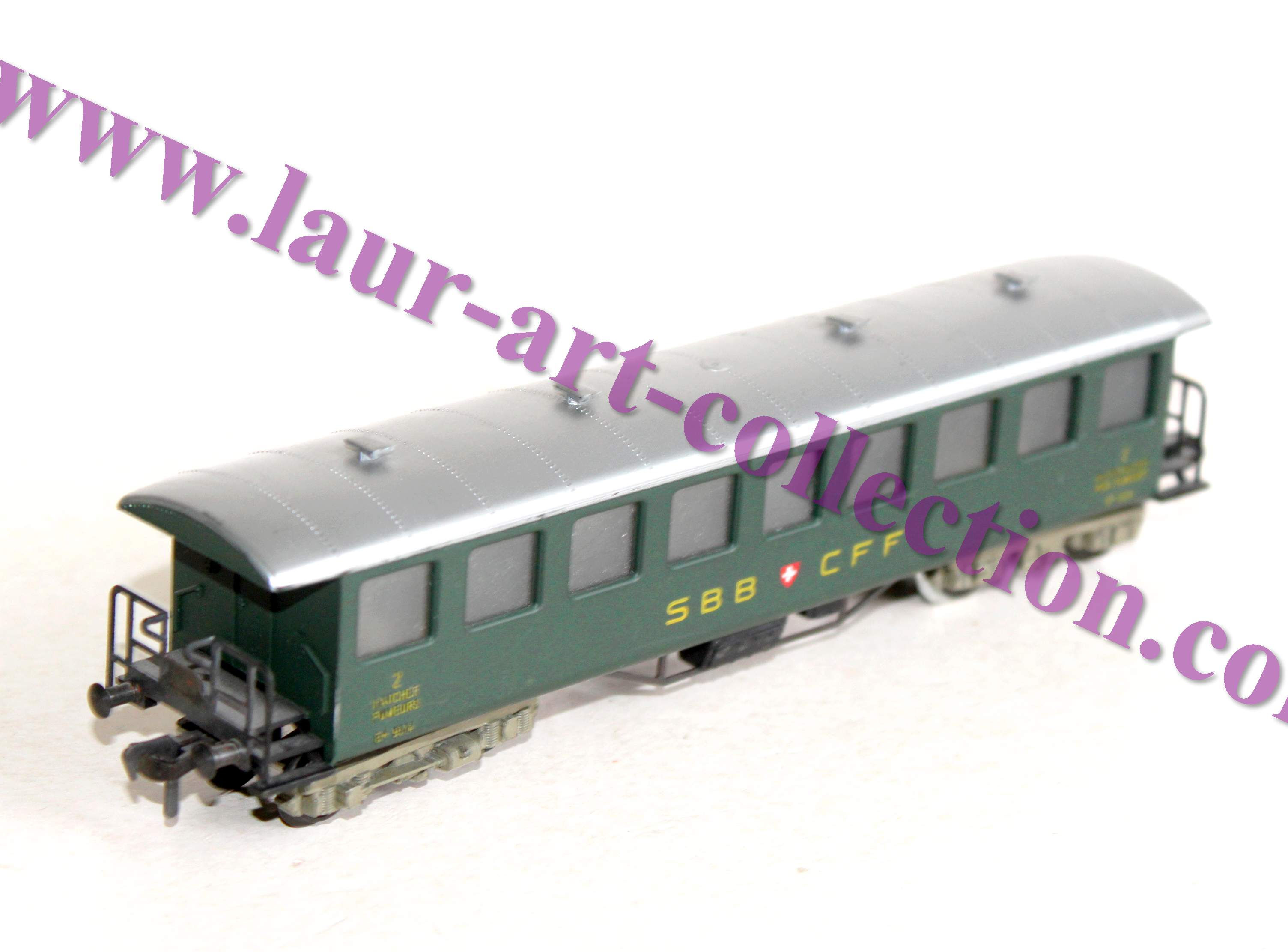 FLEISCHMANN HO 1417 VOITURE VOYAGEUR 2e CLASS BOITE TONNERRE SBB CFF + ECLAIRAGE