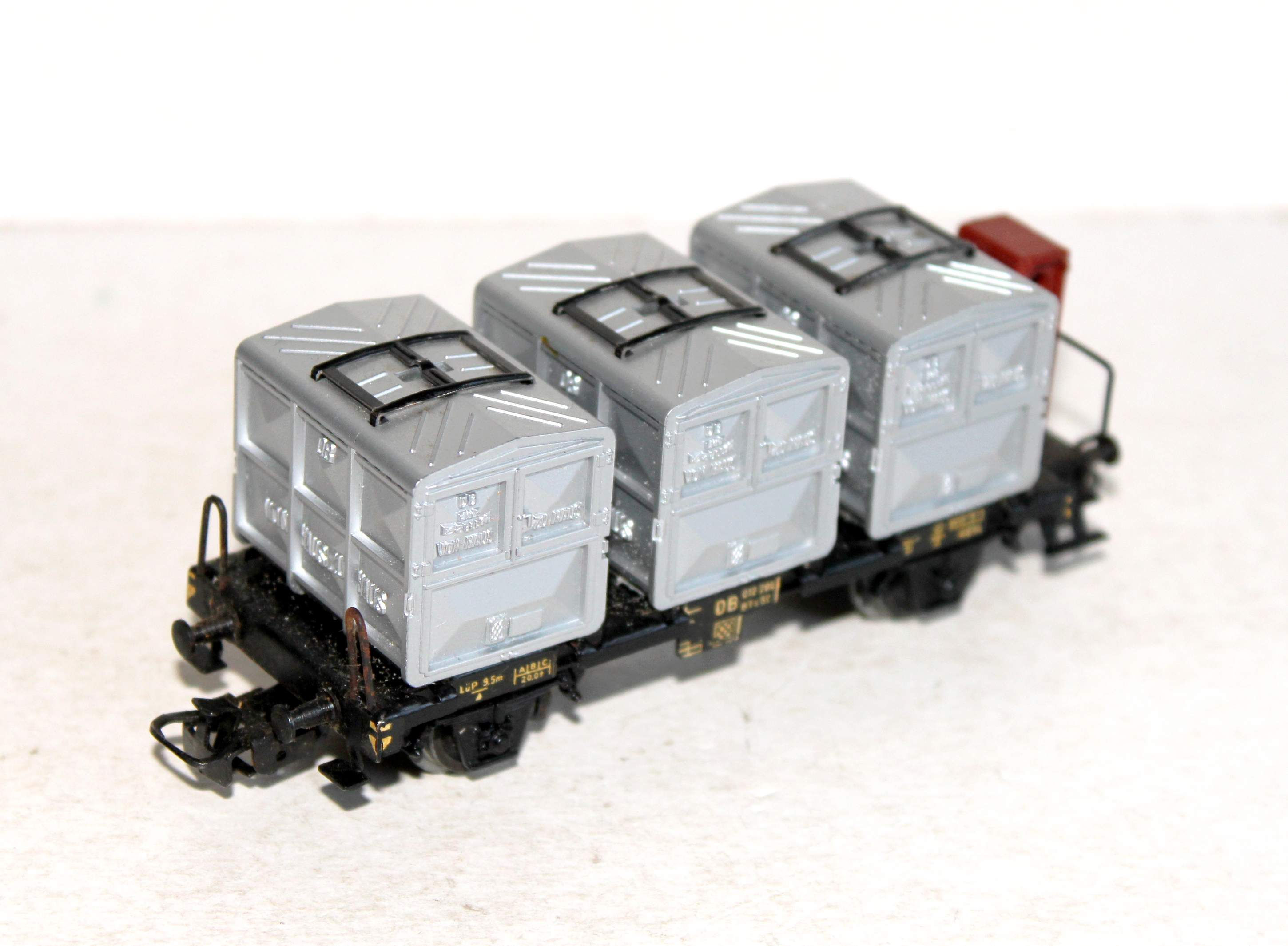 MARKLIN HO 4614.1 WAGON PLATEFORME PORTE CONTAINER A CABINE FREINAGE DB VON HAUS