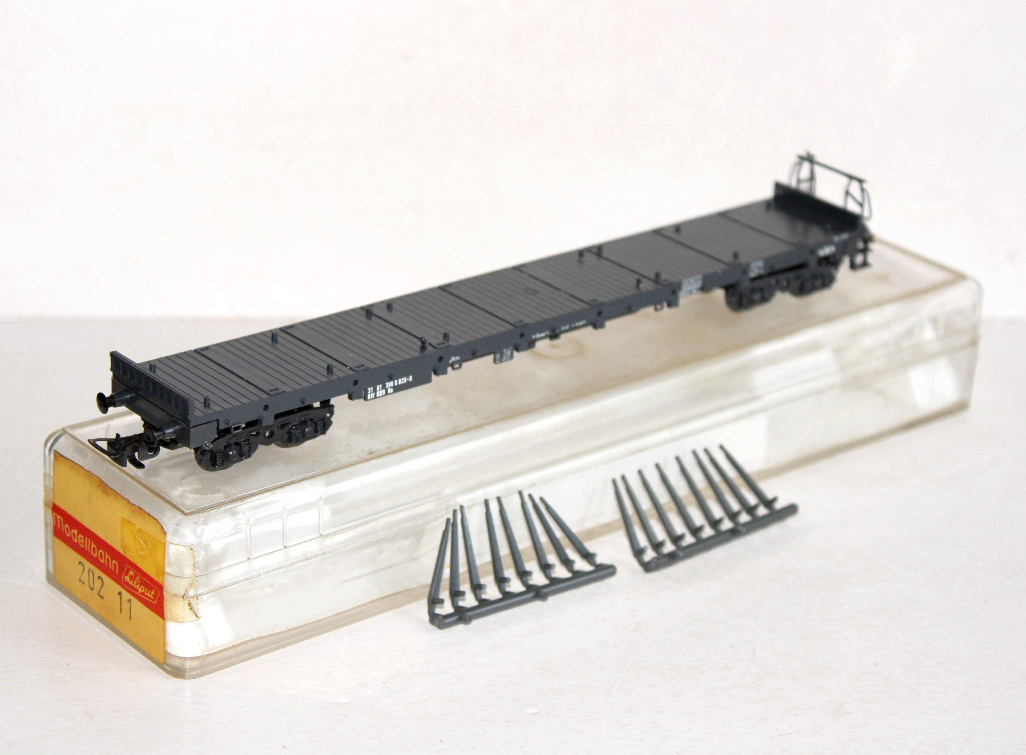 LILIPUT HO 201 10 WAGON PLATEFORME RANCHER RABATTABLE OBB TRANSPORT CHARGE LOURD