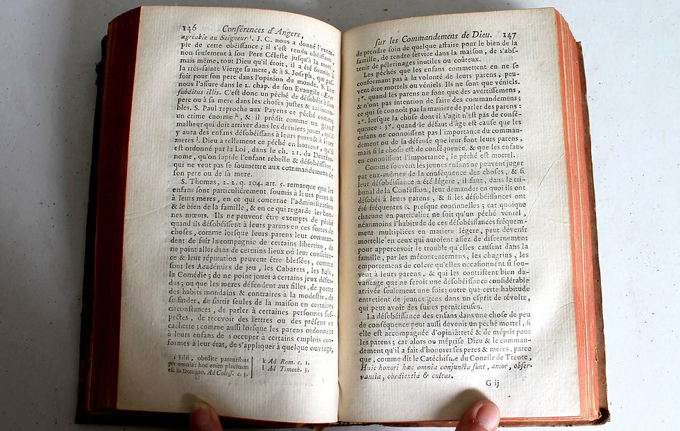 Pikkukuva: 1778 CONFERENCES ECCLESIASTIQUE DU DIOCESE D'ANGERS SUR LES COMMANDEMENS DE DIEU
