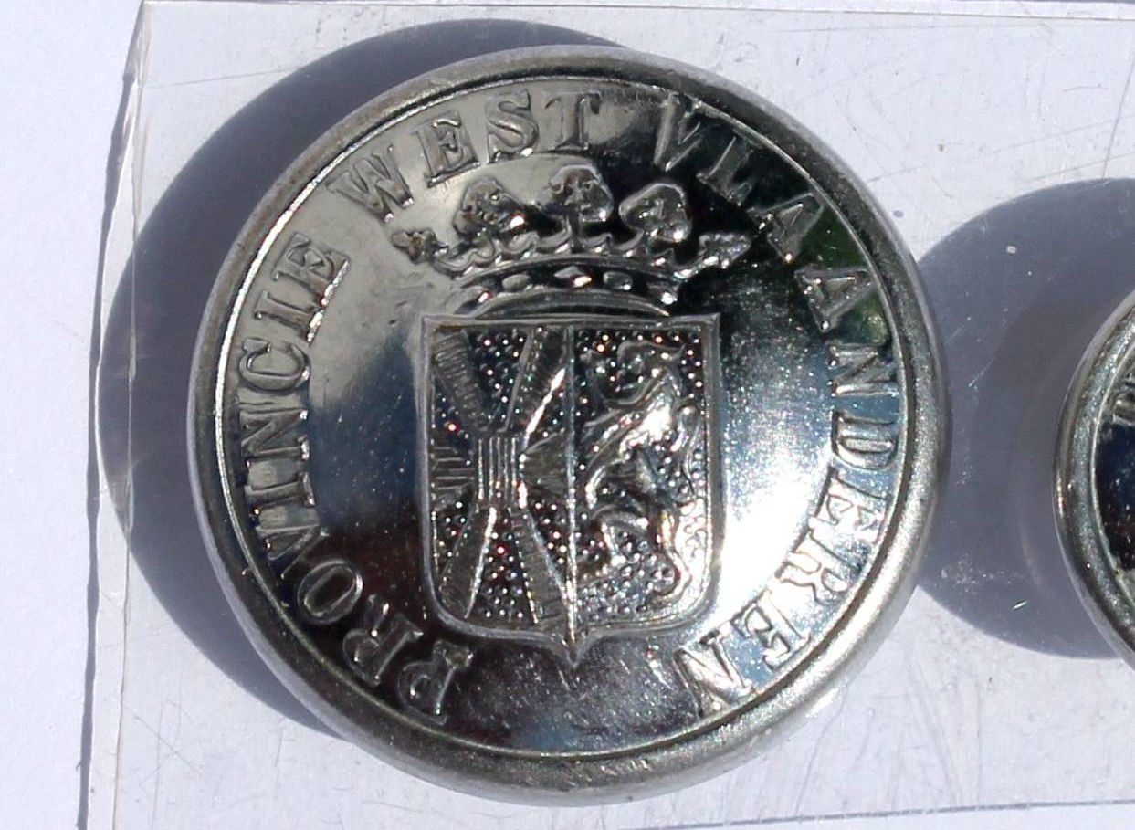 BOUTON UNIFORME BELGIQUE - PROVINCIE WEST VLAANDEREN - BELGE - 23mm RARE BUTTON