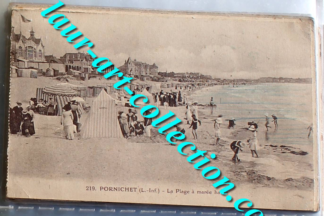 CPA ANIMÉ 44 LOIRE ATLANTIQUE PORNICHET LA PLAGE A MAREE HAUTE CARTE POSTALE MER
