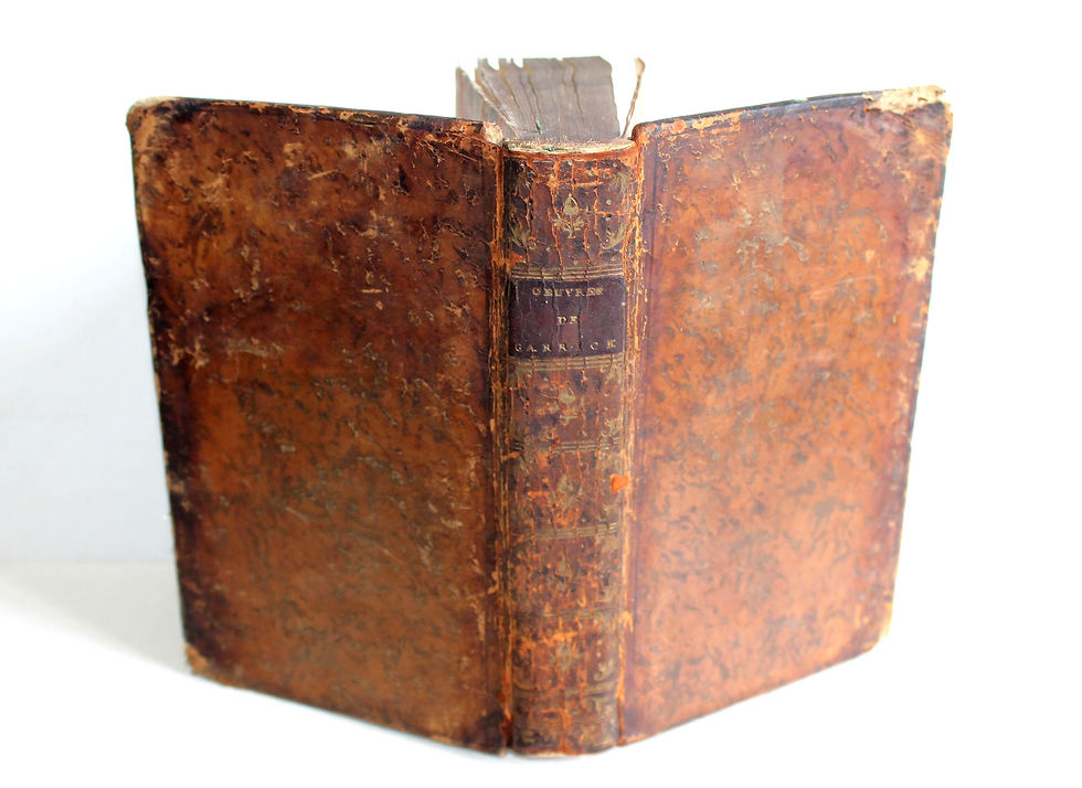 OEUVRES DE DAVID GARRICK ECUYER 8 PIECE THEATRE 1784 CYMON VALET MENTEUR LILLIPU