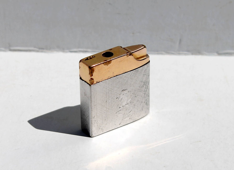 ANCIEN JOLI BRIQUET SILVER MATCH "SPECIAL FEMME", PLAQUE OR 10MC, POINCON - ROSE